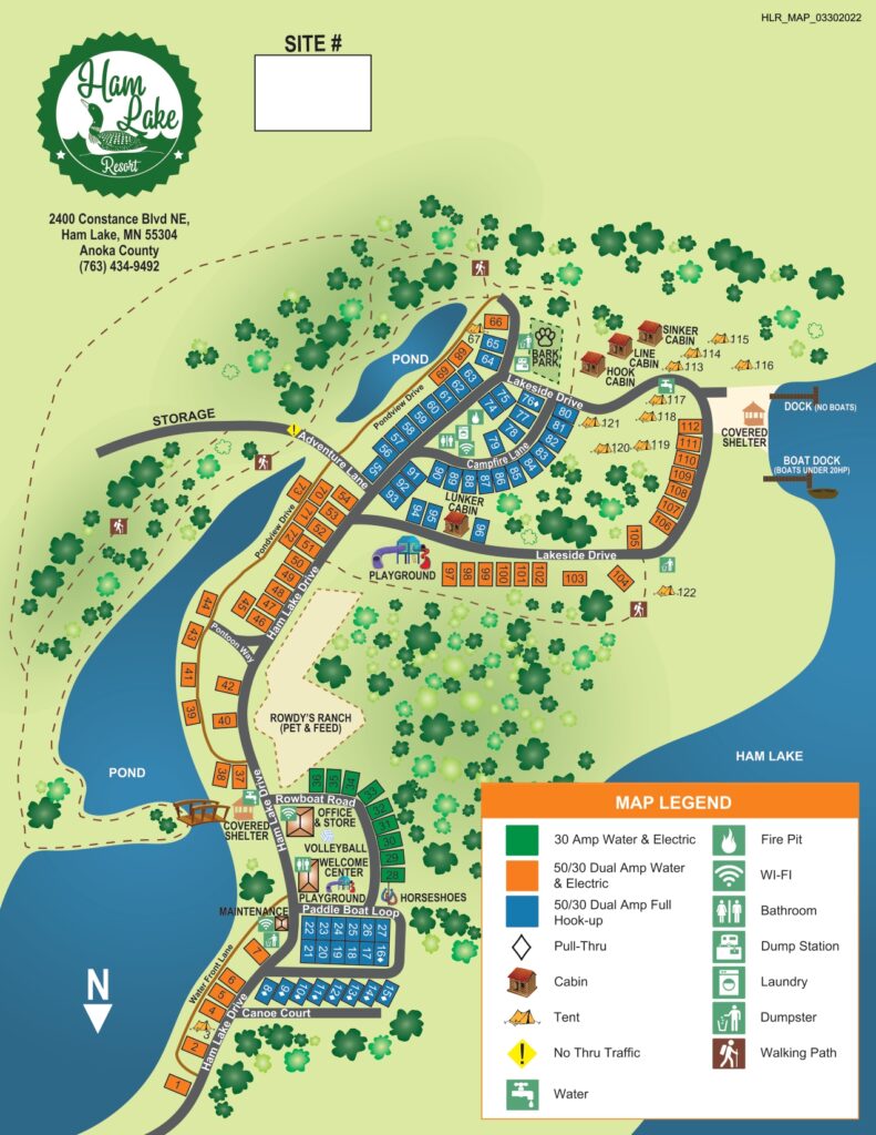 HamLake Resort Map