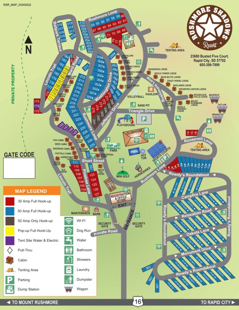 Rushmore Shadow Resort Map